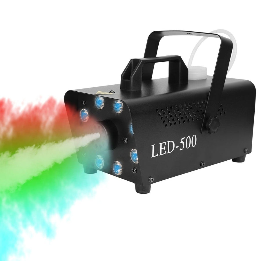 500W Fog Machine 2000CFM Colorful Smoke Machine with 8-Pieces LEDs 5 Lighting Effects 3-Level Brightness Image 1