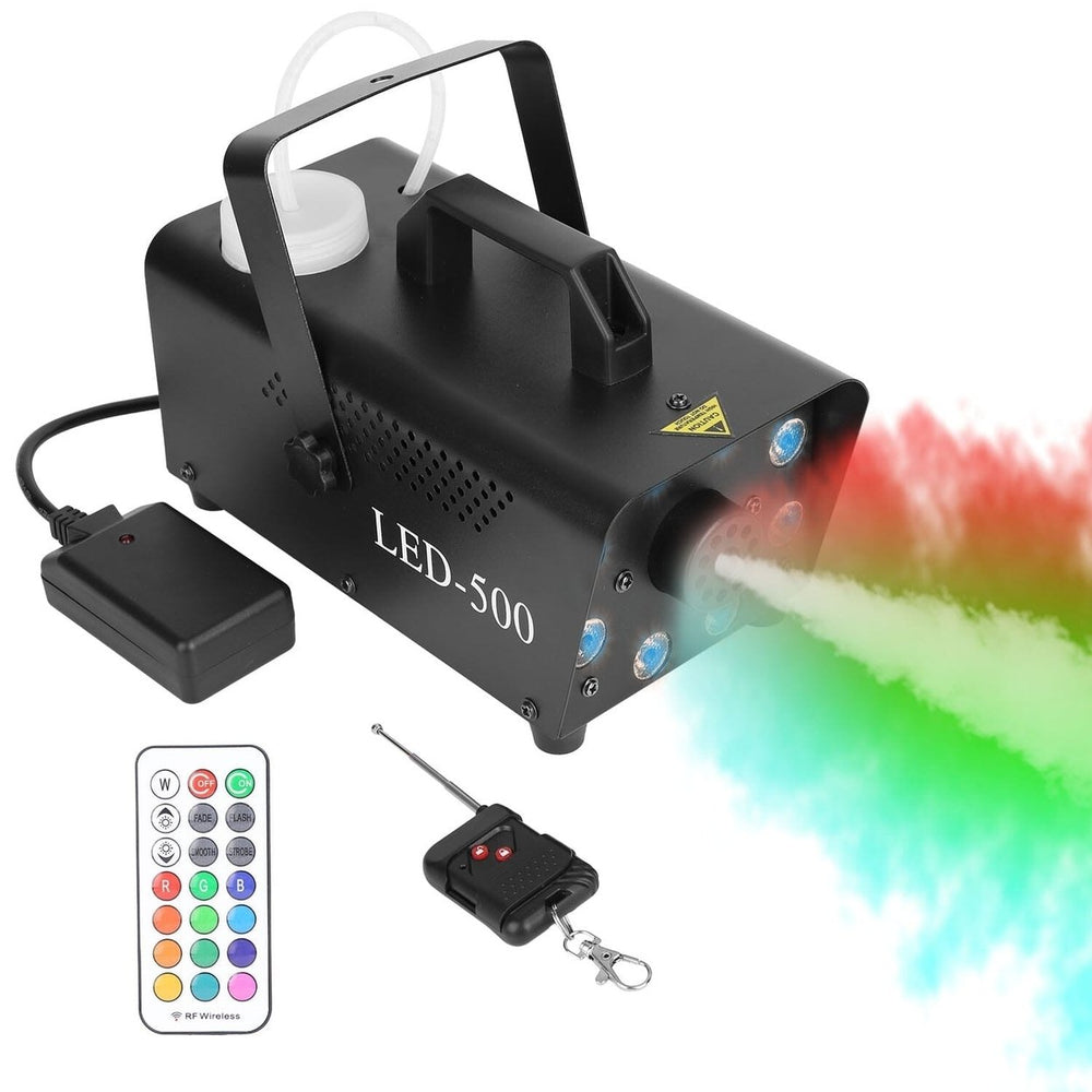 500W Fog Machine 2000CFM Colorful Smoke Machine with 8-Pieces LEDs 5 Lighting Effects 3-Level Brightness Image 2