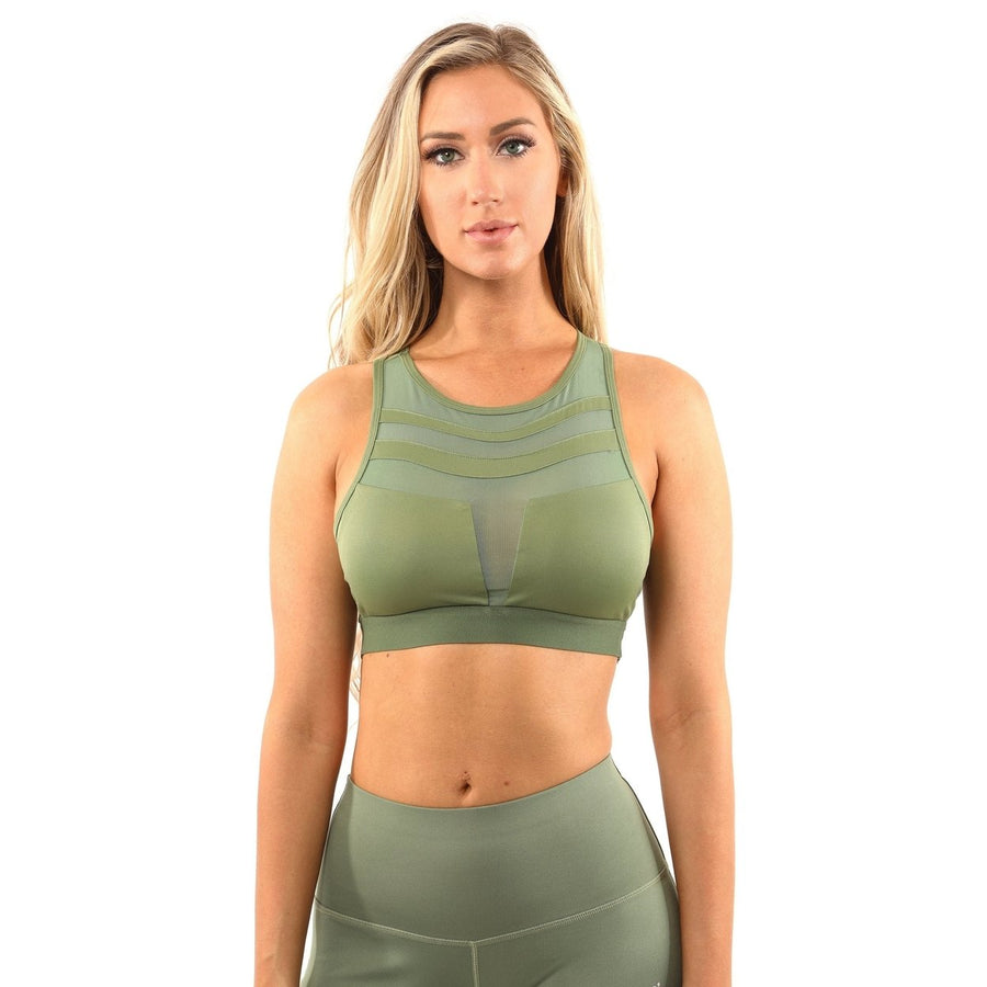 Huntington Sports Bra - Olive Green Image 1