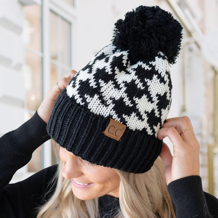 Houndstooth Beanie Image 1