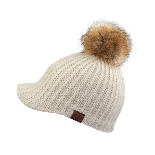 Kid and Adult Sizes Winter Knitted Ball Cap Beanie Image 2