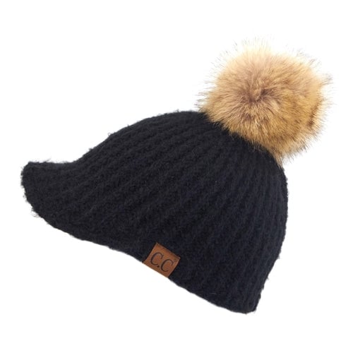 Kid and Adult Sizes Winter Knitted Ball Cap Beanie Image 3