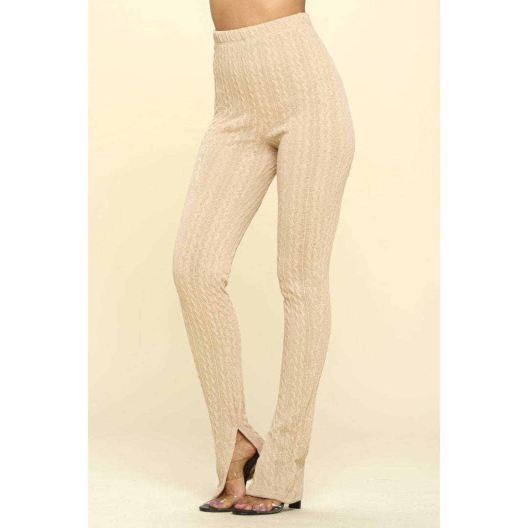 Knit High Rise Leggings Image 3