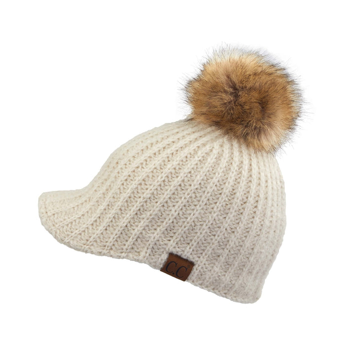 Kid and Adult Sizes Winter Knitted Ball Cap Beanie Image 11