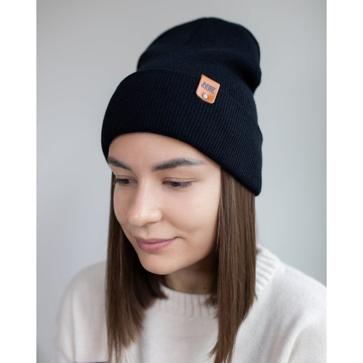 Knit Cuffed Beanie - Midnight Black Image 1