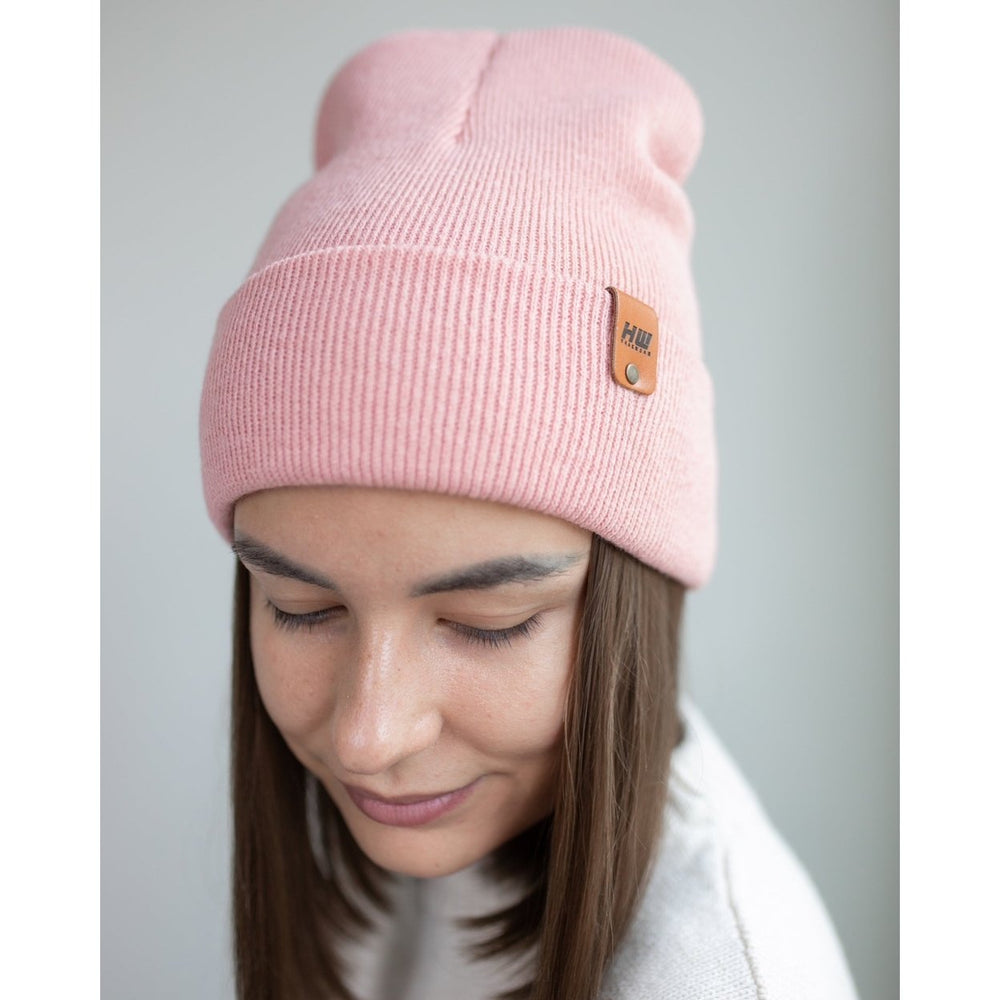 Knit Cuffed Beanie - Pearl Pink Image 2