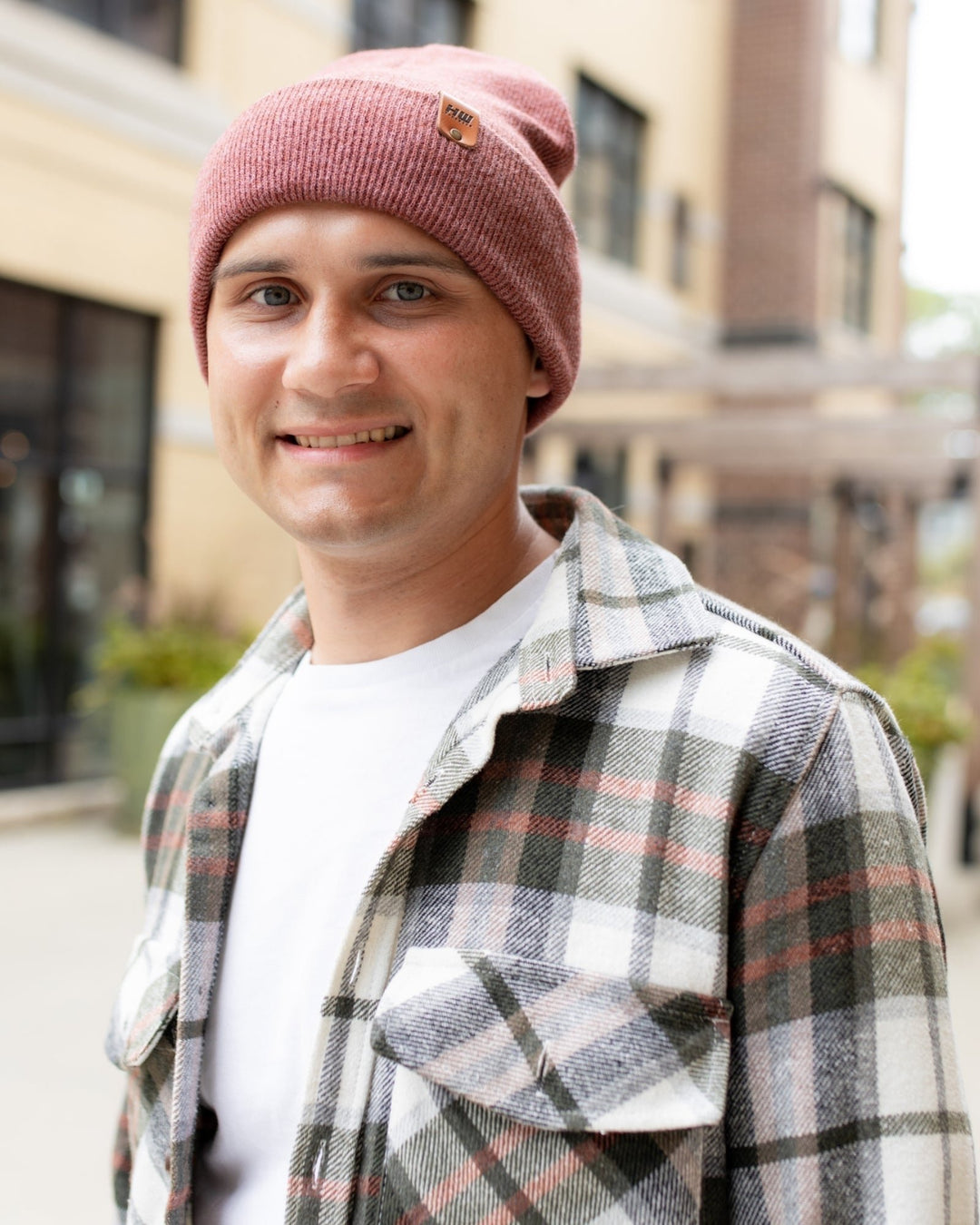 Knit Cuffed Beanie - Rusty Burgundy Image 4