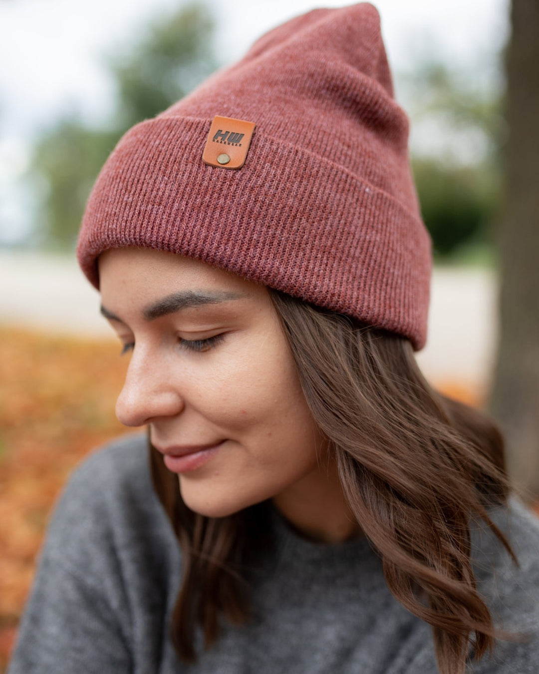 Knit Cuffed Beanie - Rusty Burgundy Image 11