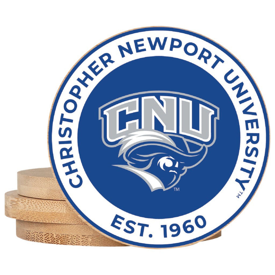 Christopher Newport Captains Coaster Wooden 3.5 x 3.5-Inch 4 Pack Officially Licensed Collegiate Product Image 1