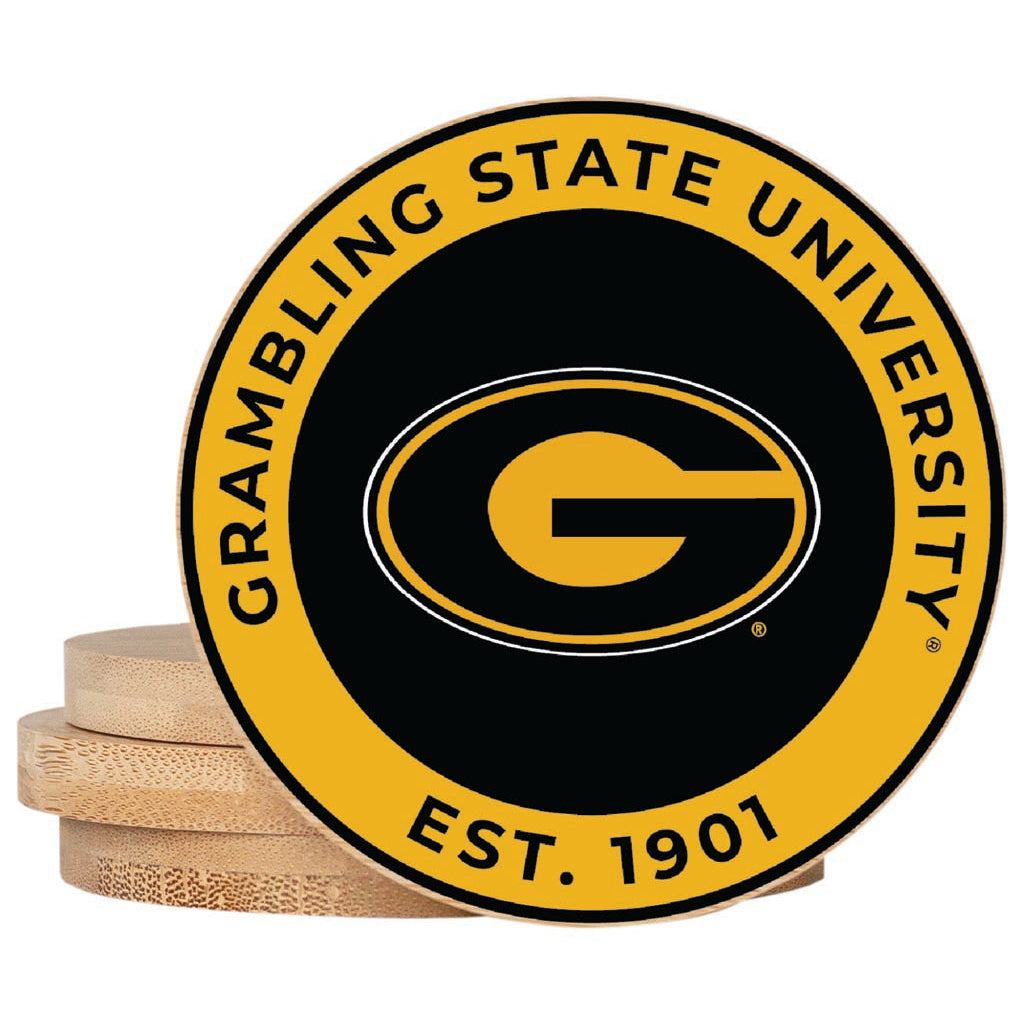 Grambling State Tigers Coaster Wooden 3.5 x 3.5-Inch 4 Pack Officially Licensed Collegiate Product Image 1