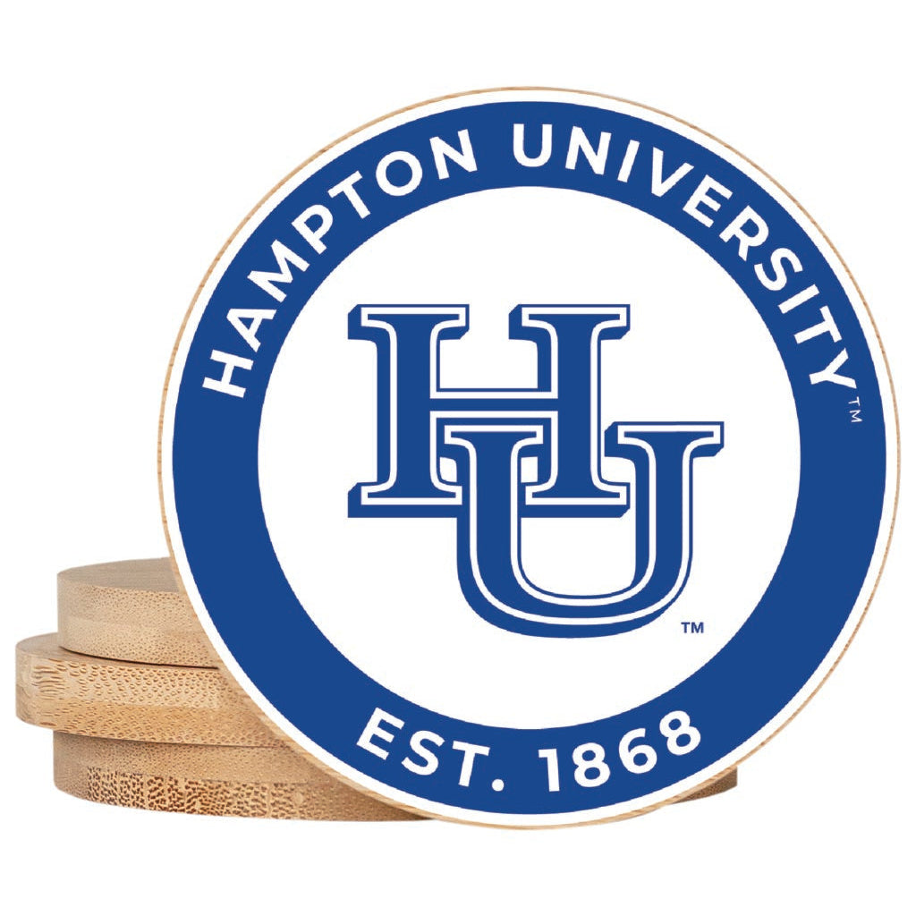 Hampton University Coaster Wooden 3.5 x 3.5-Inch 4 Pack Officially Licensed Collegiate Product Image 1