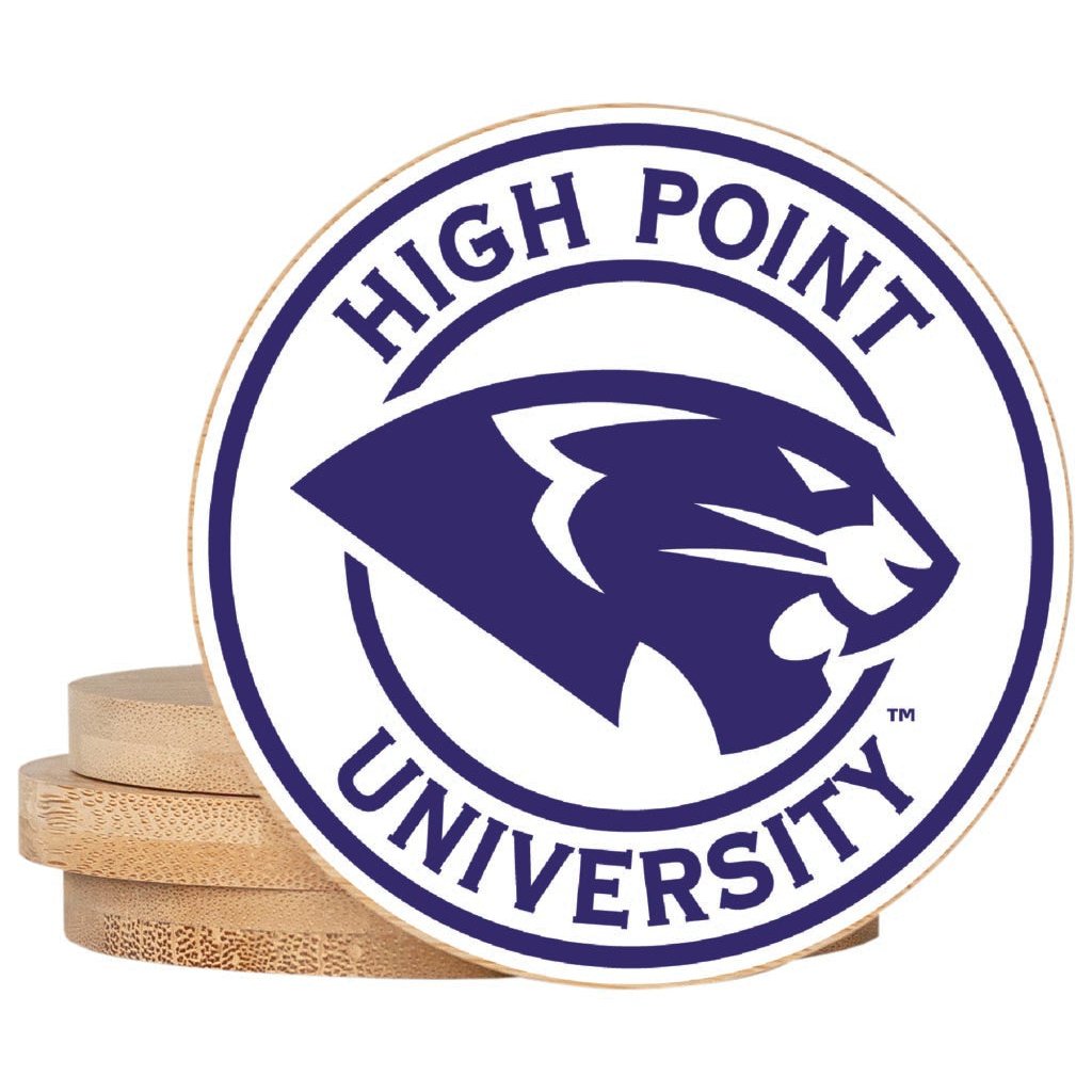 High Point University Coaster Wooden 3.5 x 3.5-Inch 4 Pack Officially Licensed Collegiate Product Image 1