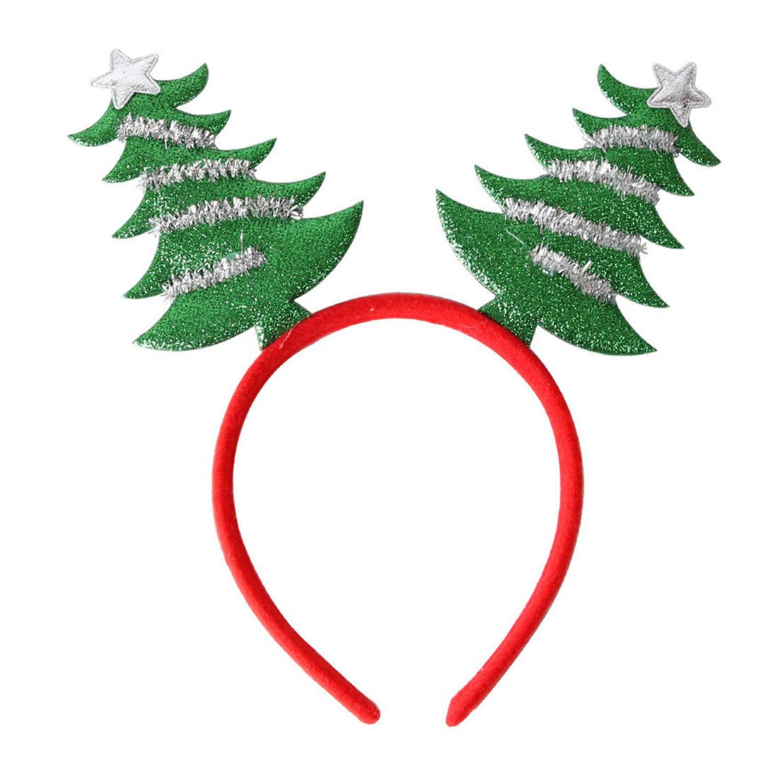 Christmas Headband Reindeer Antler Santa Tree Star Hairband Holiday Dress-up Hair Hoop Party Cosplay Accessory Image 3