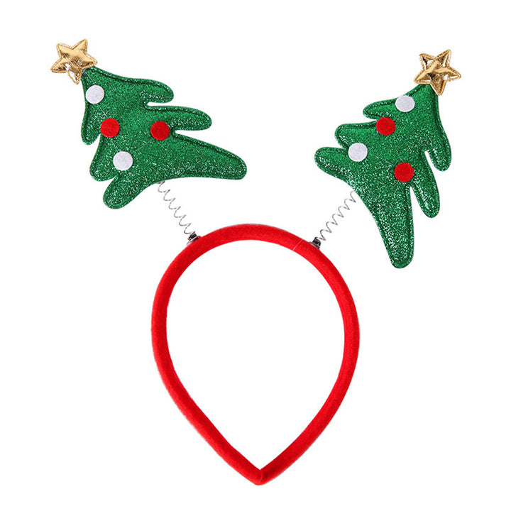 Christmas Headband Reindeer Antler Santa Tree Star Hairband Holiday Dress-up Hair Hoop Party Cosplay Accessory for Women Image 3