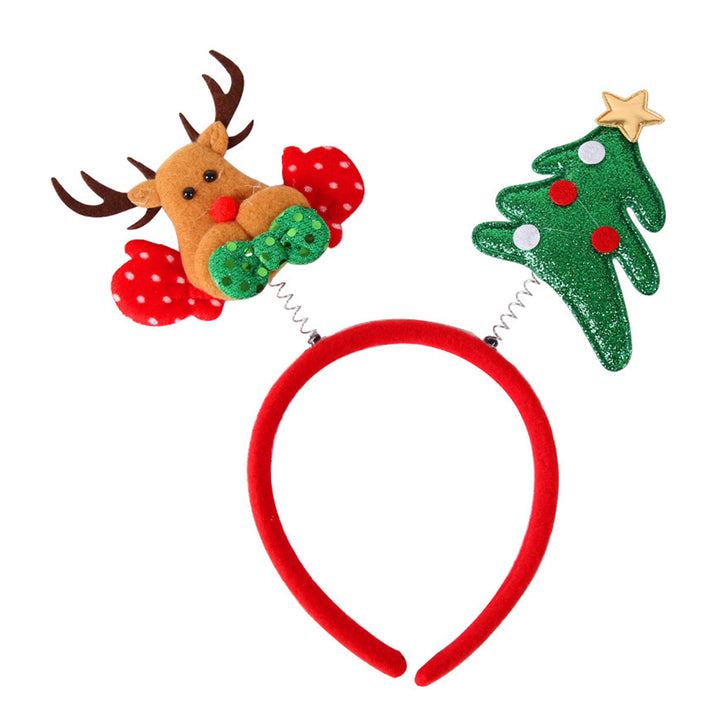 Christmas Headband Reindeer Antler Santa Tree Star Hairband Holiday Dress-up Hair Hoop Party Cosplay Accessory for Women Image 4