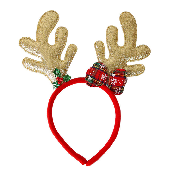 Christmas Headband Reindeer Antler Santa Tree Star Hairband Holiday Dress-up Hair Hoop Party Cosplay Accessory Image 4