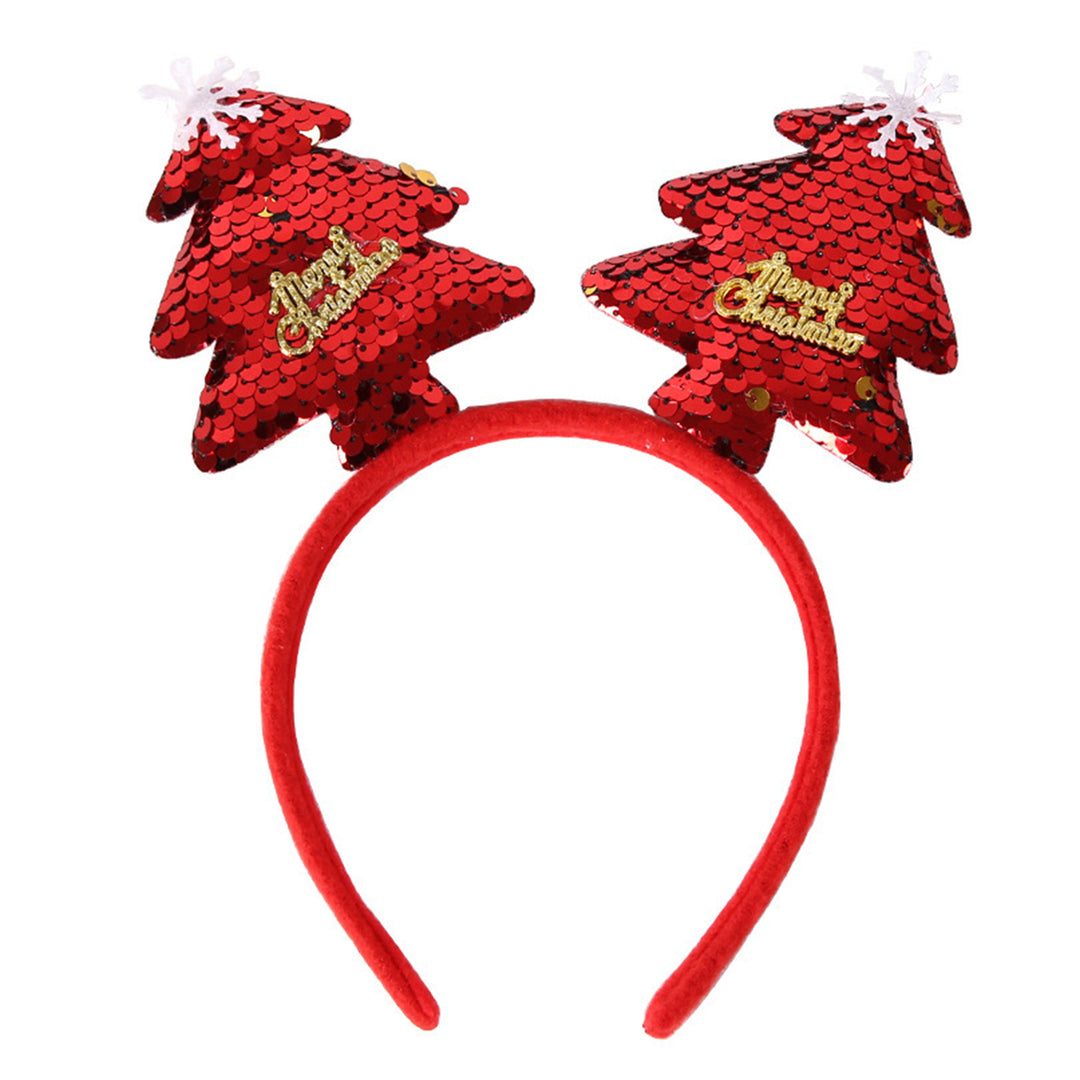 Christmas Headband Reindeer Antler Santa Tree Star Hairband Holiday Dress-up Hair Hoop Party Cosplay Accessory for Women Image 4