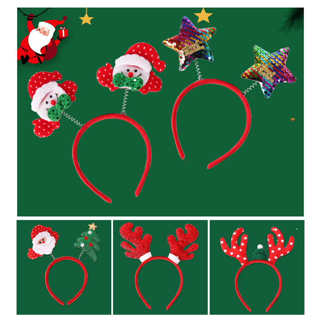 Christmas Headband Reindeer Antler Santa Tree Star Hairband Holiday Dress-up Hair Hoop Party Cosplay Accessory Image 12