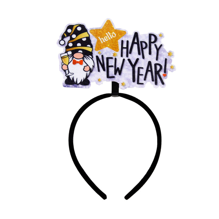 Elastic Hair Hoop Men Women Year Theme Headband HAPPY YEAR Decoration Versatile Hair Accessory Image 1