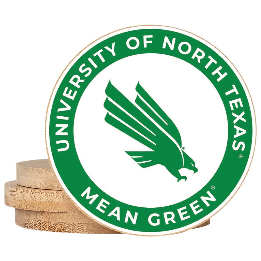 North Texas Coaster Wooden 3.5 x 3.5-Inch 4 Pack Officially Licensed Collegiate Product Image 1