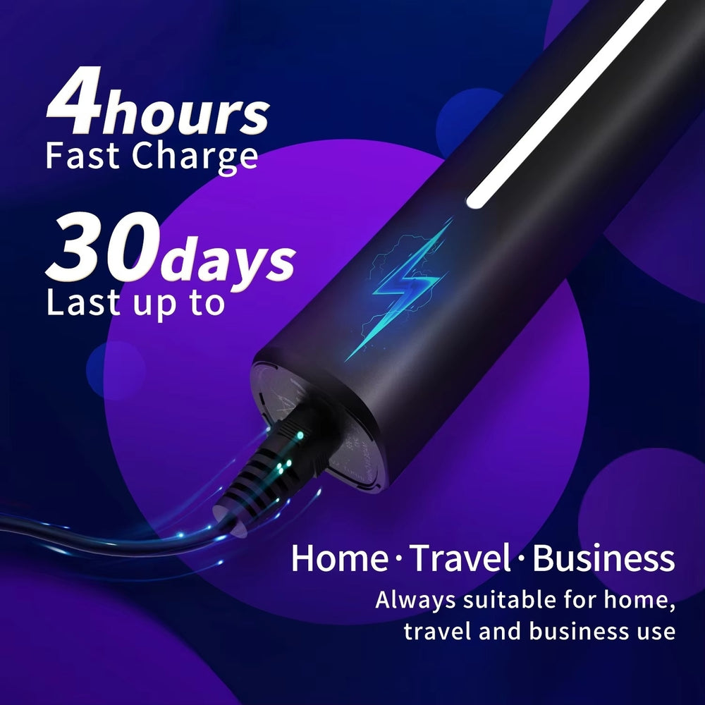 USB Rechargeable Sonic Electric Toothbrush with 8 Replacement Heads - Ultrasonic Teeth Cleaning Image 2