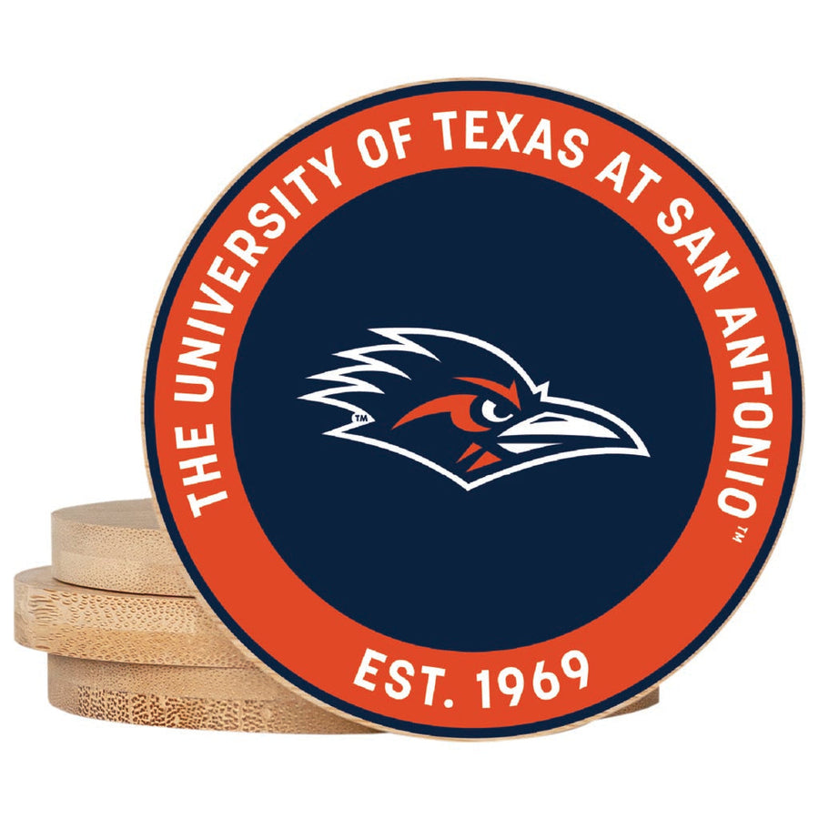 UTSA Road Runners Coaster Wooden 3.5 x 3.5-Inch 4 Pack Officially Licensed Collegiate Product Image 1