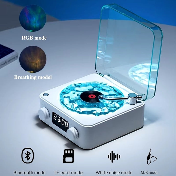 Vinyl Player Bluetooth Speaker with White Noise and RGB Light - Retro Turntable Speaker Image 3