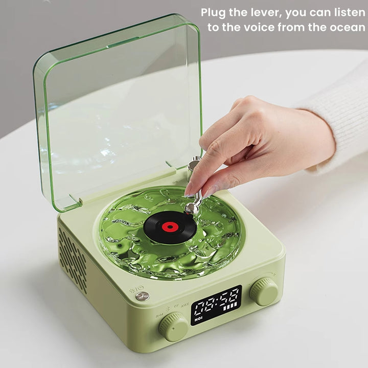 Vinyl Player Bluetooth Speaker with White Noise and RGB Light - Retro Turntable Speaker Image 1