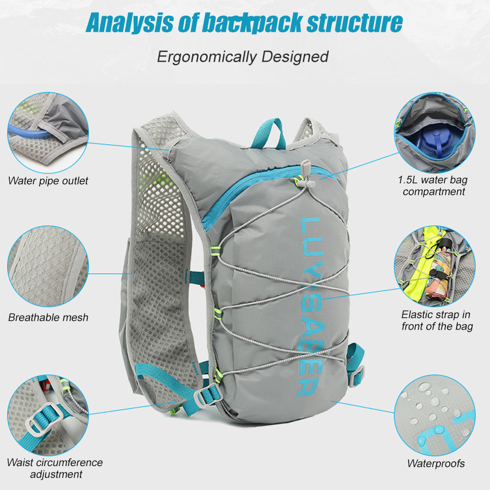 1Pcs Running Vest for Men Women Water Vest for Running Hydration Backpack Vest for Hiking Marathon Race Image 3