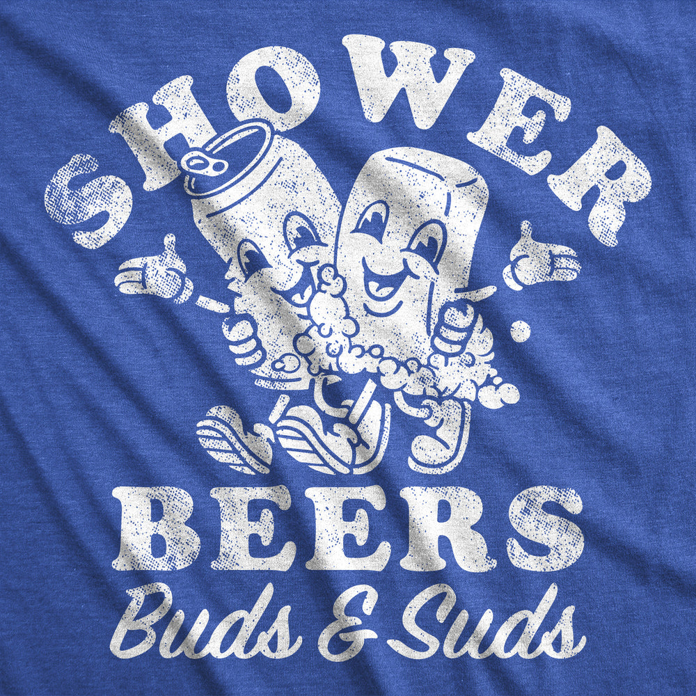 Mens Funny T Shirts Shower Beers Buds And Suds Sarcastic Drinking Graphic Tee For Men Image 2