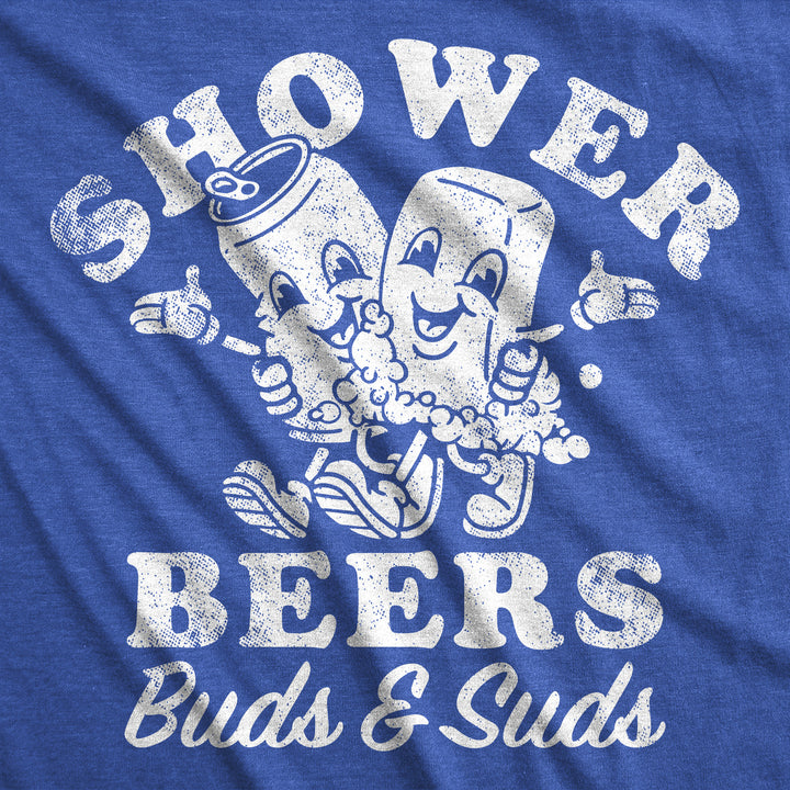 Mens Funny T Shirts Shower Beers Buds And Suds Sarcastic Drinking Graphic Tee For Men Image 2