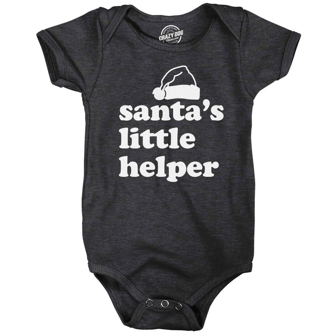 Santas Little Helper Baby Bodysuit Funny Christmas Graphic Novelty Jumper For Infants Image 1