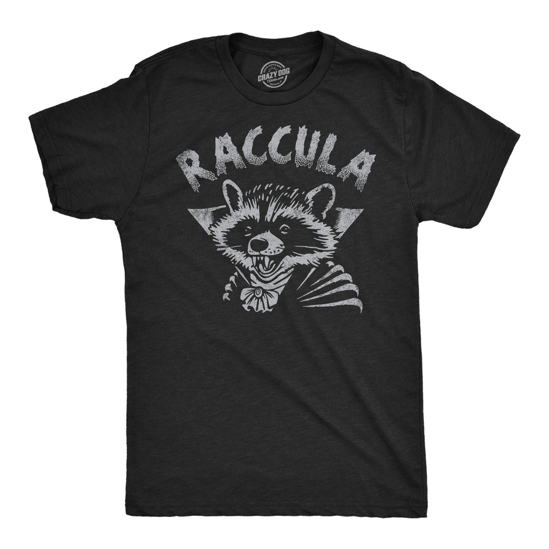 Mens Funny T Shirts Raccula Sarcastic Halloween Vampire Graphic Raccoon Novelty Tee For Men Image 1