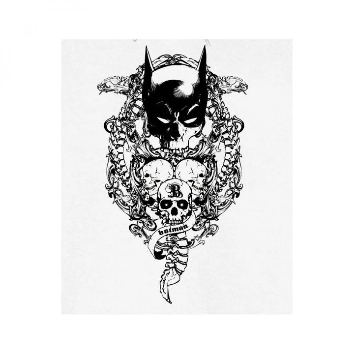 Batman Bat Mask and Skulls Pullover Hoodie Image 2