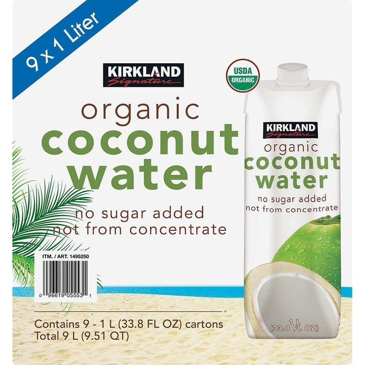 Kirkland Signature Organic Coconut Water 33.8 Fluid Ounce (Pack of 9) Image 4