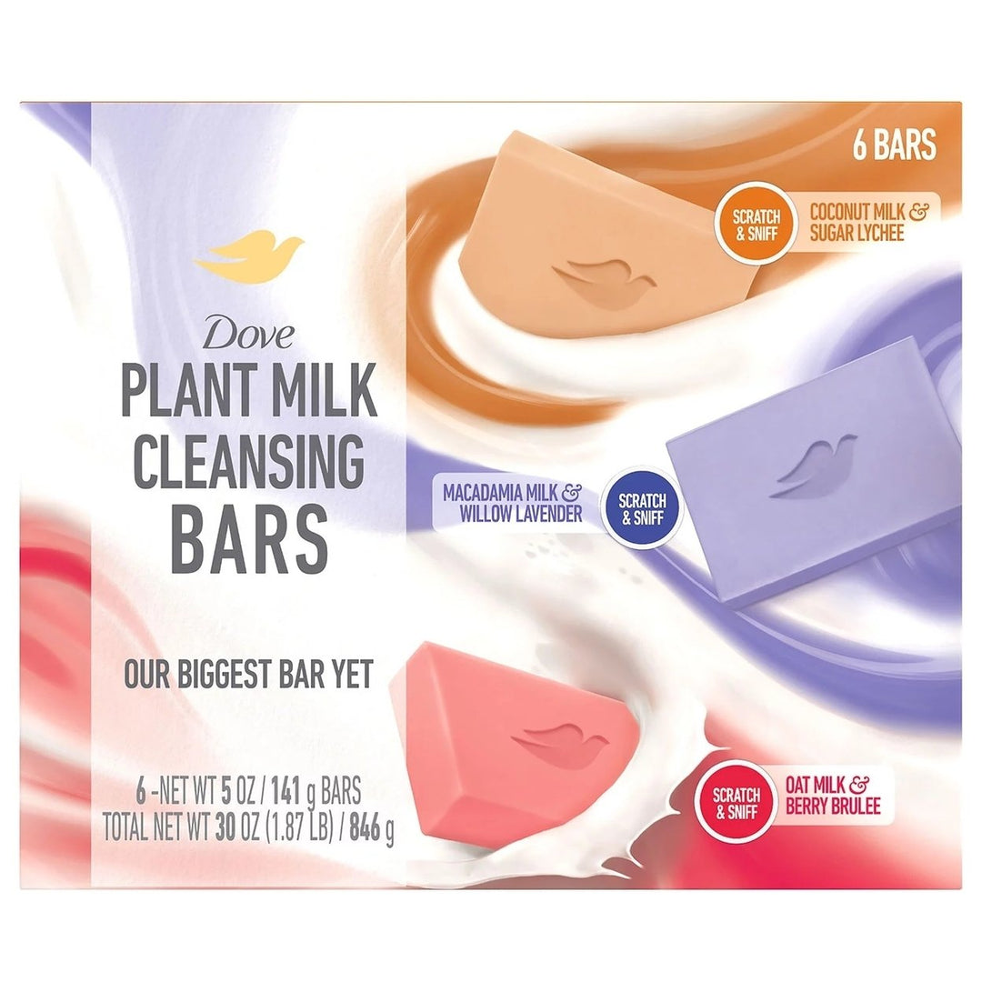 Dove Plant Milk Bar Soap 5 Ounce (Pack of 6) Image 1