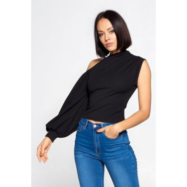 Ladies One-shoulder Top Image 3