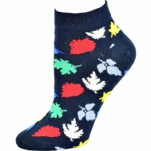 Leaf Pattern Ankle Cotton Socks Image 2