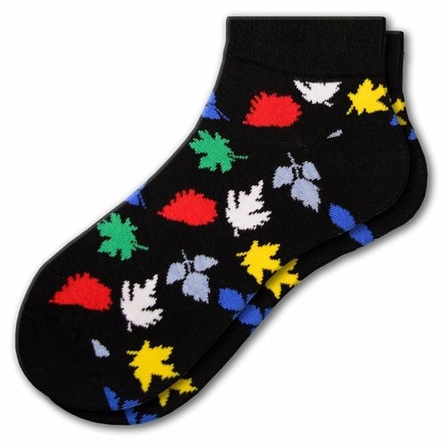 Leaf Pattern Ankle Cotton Socks Image 3