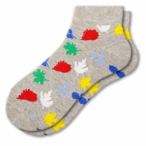 Leaf Pattern Ankle Cotton Socks Image 4