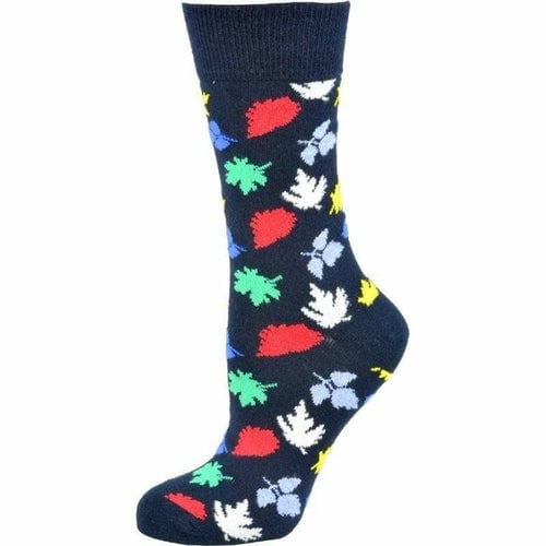 Leaves Pattern Cotton Crew Socks Image 1