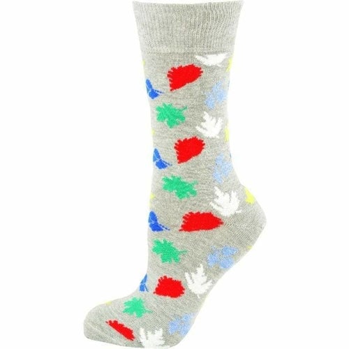 Leaves Pattern Cotton Crew Socks Image 2