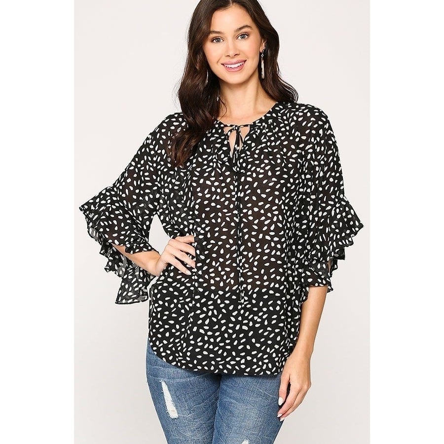 Leopard Printed Crepe Top Image 1