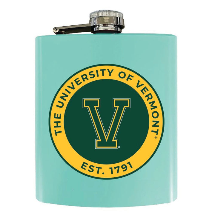 Vermont Catamounts 7 oz Steel Flask Matte Finish Officially Licensed Collegiate Product Image 1