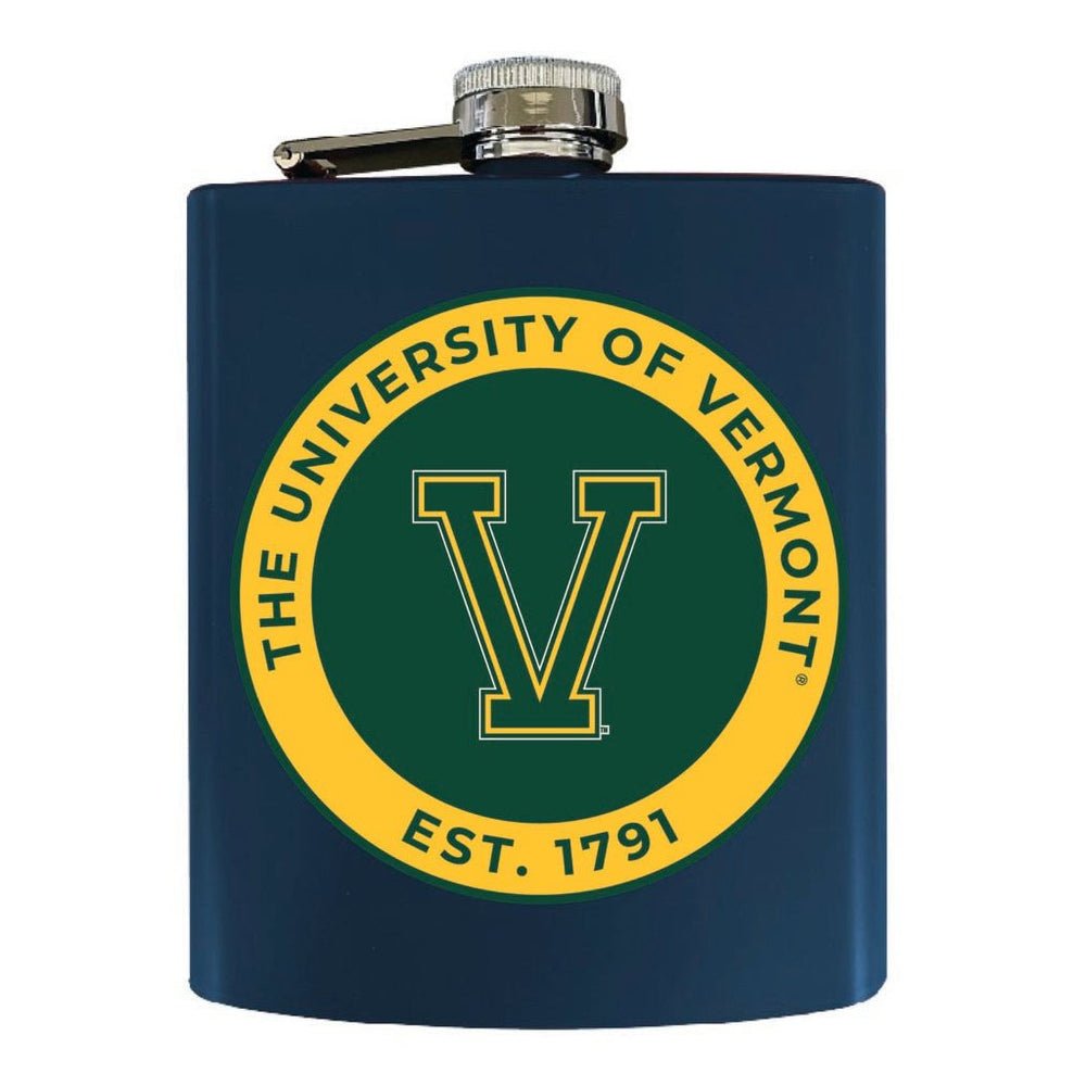 Vermont Catamounts 7 oz Steel Flask Matte Finish Officially Licensed Collegiate Product Image 2