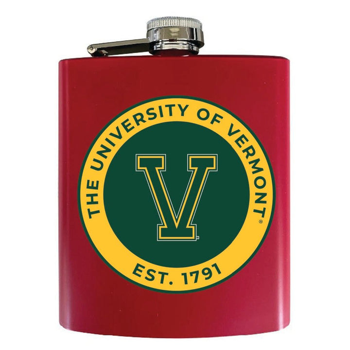 Vermont Catamounts 7 oz Steel Flask Matte Finish Officially Licensed Collegiate Product Image 3