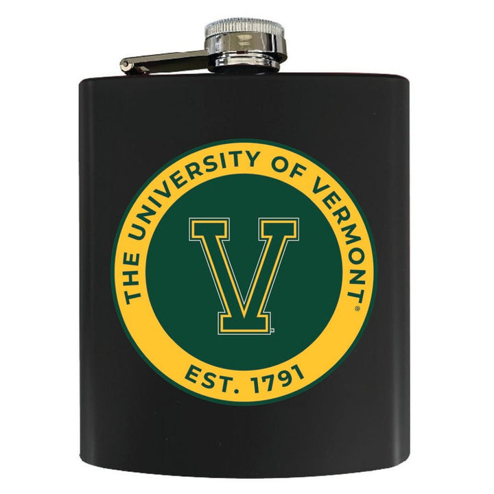 Vermont Catamounts 7 oz Steel Flask Matte Finish Officially Licensed Collegiate Product Image 4