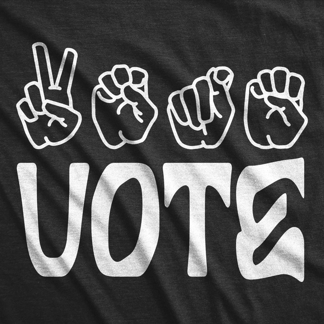 Womens Funny T Shirts Vote Sign Language Awesome Election Graphic Tee For Ladies Image 2