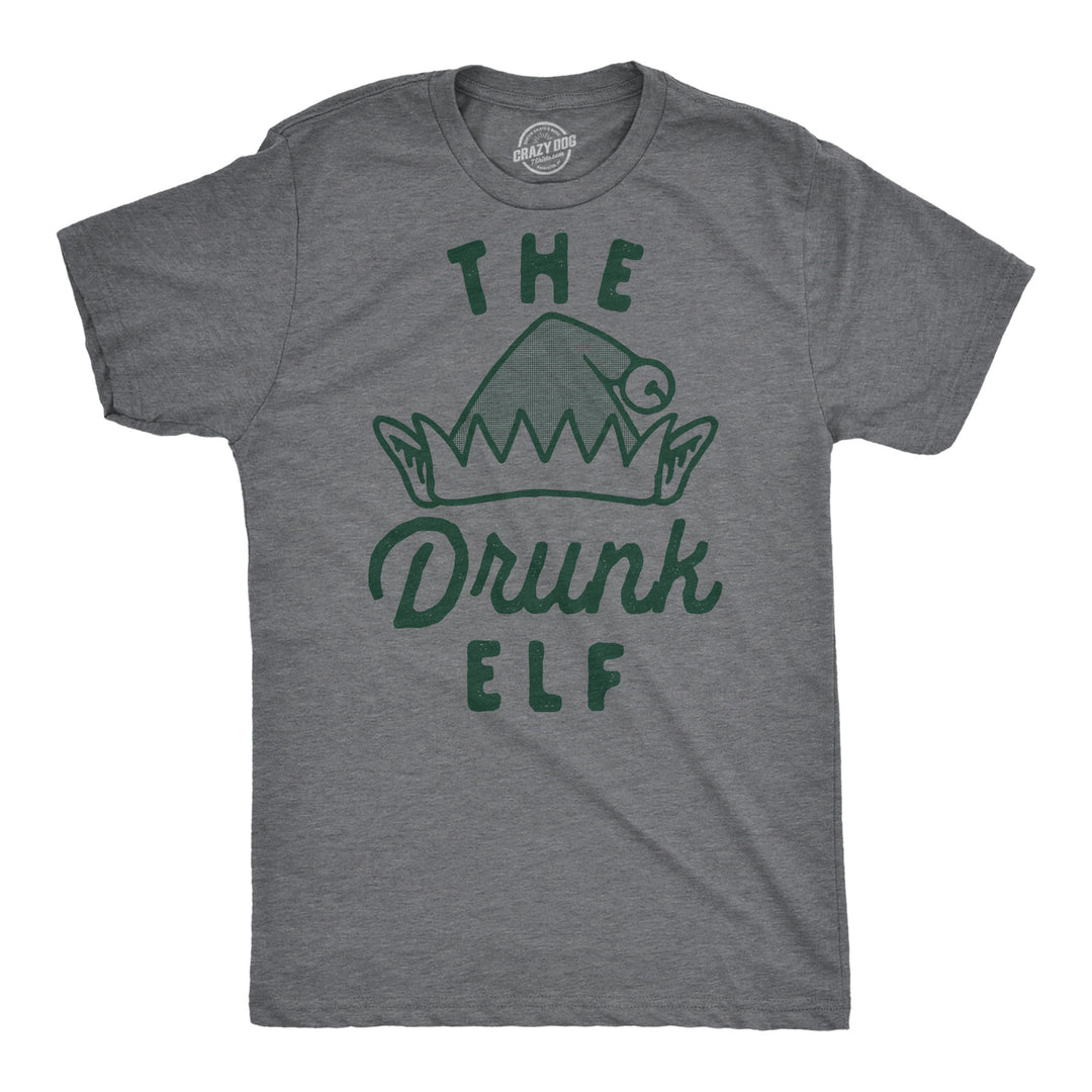 Mens The Drunk Elf T Shirt Funny Xmas Partying Drunken Elves Joke Tee For Guys Image 3