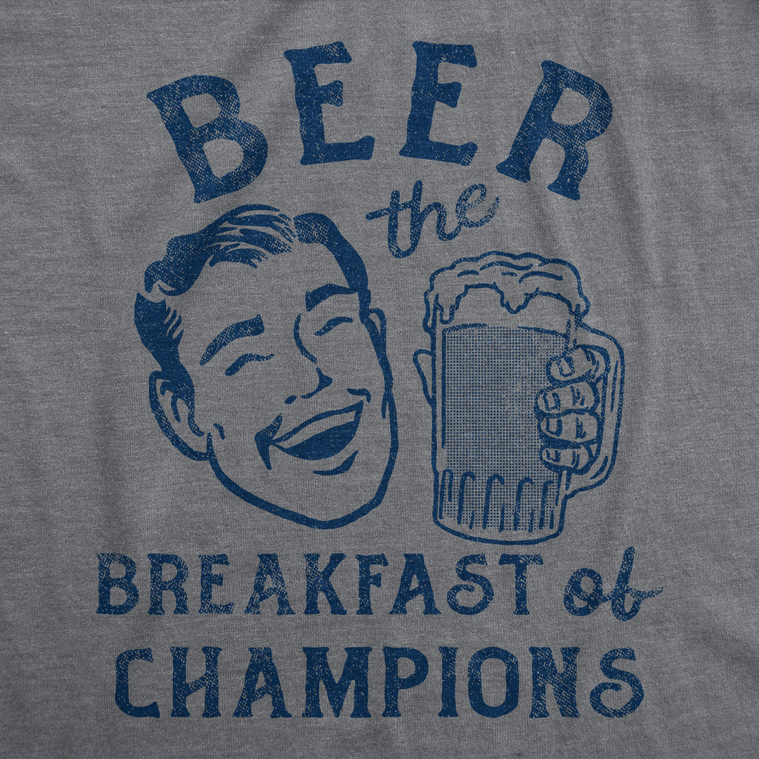 Mens Beer The Breakfast Of Champions T Shirt Funny Drinking Partying Drunk Joke Tee For Guys Image 4